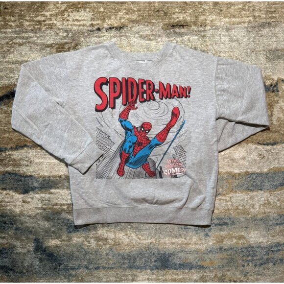 Marvel Comics Spider-Man Crewneck Sweatshirt Gray Size Small – Graphic Pullover - Picture 1 of 3
